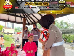 Sat Lantas Polres Kuansing Gelar Sosialisasi Pentingnya Tertib Berlalu Lintas Sejak Usia Dini