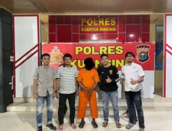Lagi asyik Merambah Hutan lindung,Seorang Pelaku Ilegaloging diamankan Tim Polres Kuansing.